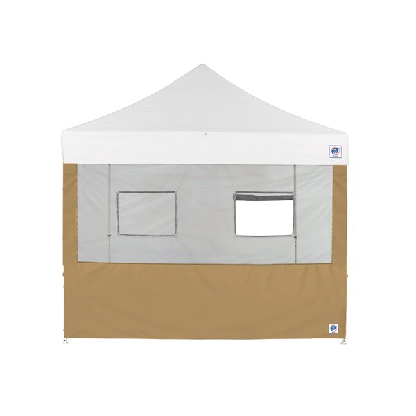 TAA Compliant Food Booth Sidewall with 2 Serving Windows, 10' W x 10' H, Coyote Brown